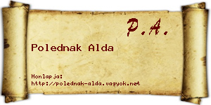 Polednak Alda névjegykártya